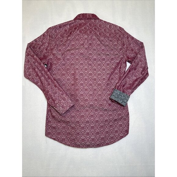 Tasso Elba Shirt Mens Sz Small Pink Graphic Cotton Blend Button Up Long Sleeve - Picture 6 of 7
